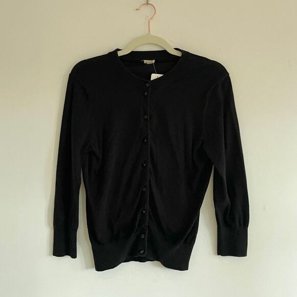 J. Crew Sweaters - J. Crew - Black Button Front Cotton Clare Cardigan Sweater